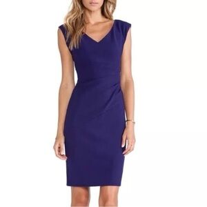 Diane Von Furstenburg Bevin Ruched Knit Sheath Dress in Purple Size 2